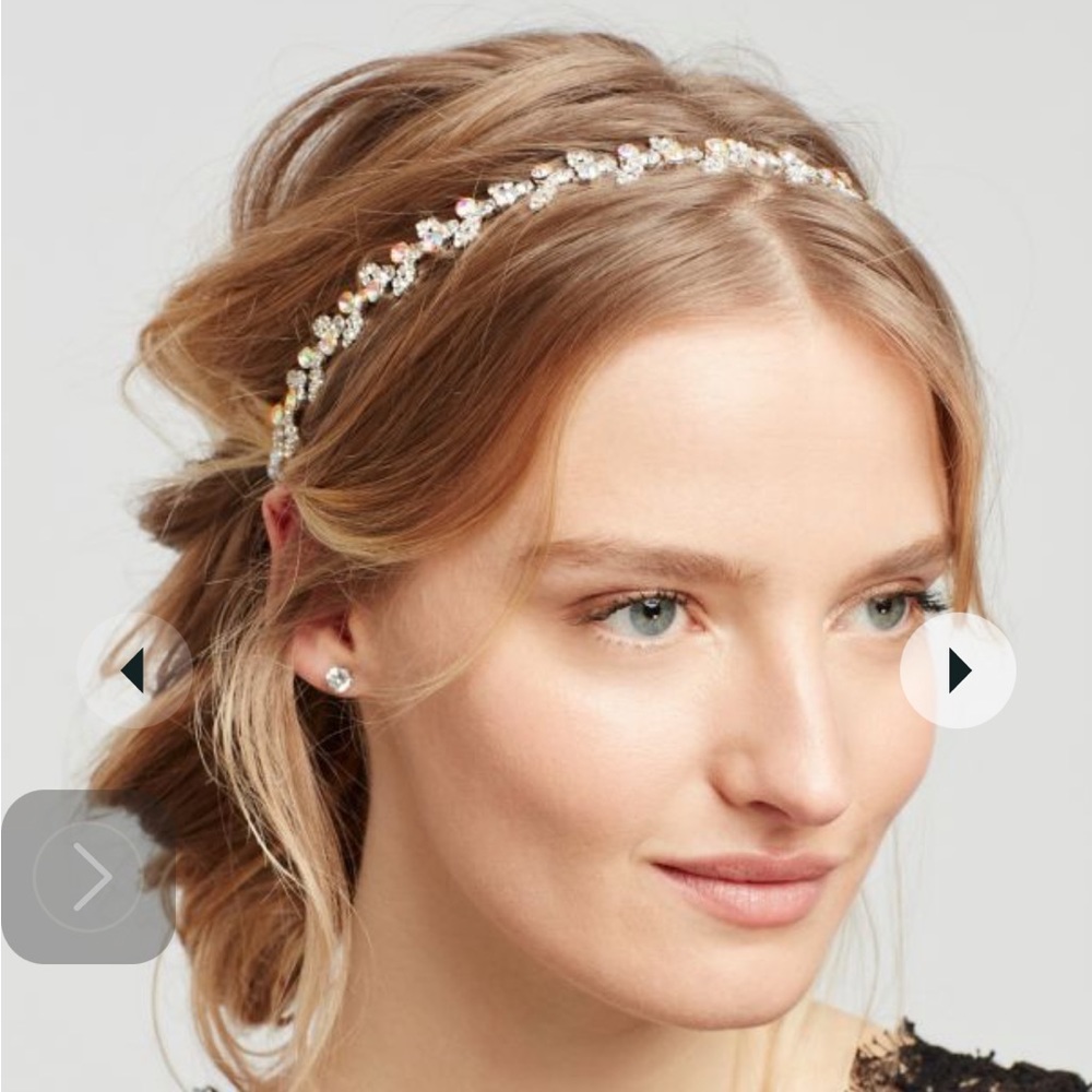 NWT, Metal Leaves - Gold, Stretch Headband